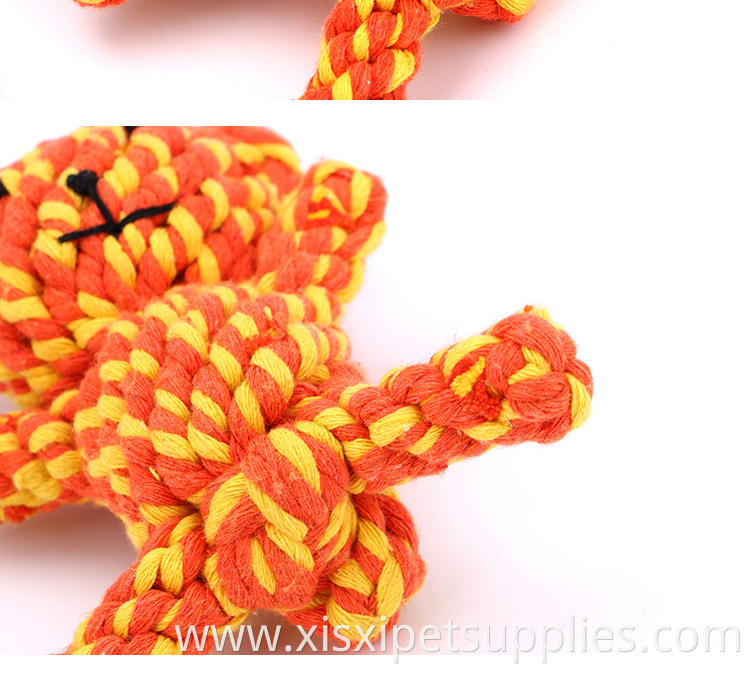 animal shape cotton rope dog chew cleaning teeth toy for pet